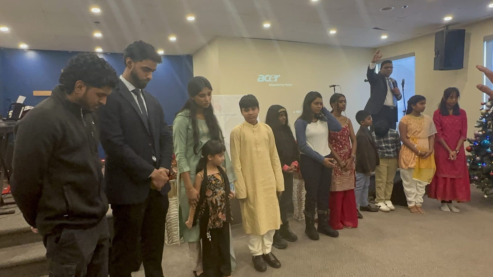 Church family celebrating together in fellowship