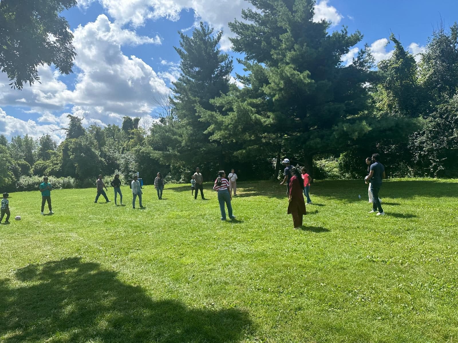 Families enjoying an outdoor community gathering